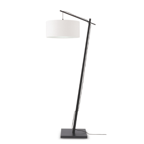 Good&Mojo Vloerlamp Andes bamboe zw. h.176cm/kap 47x23cm ecolin. wit